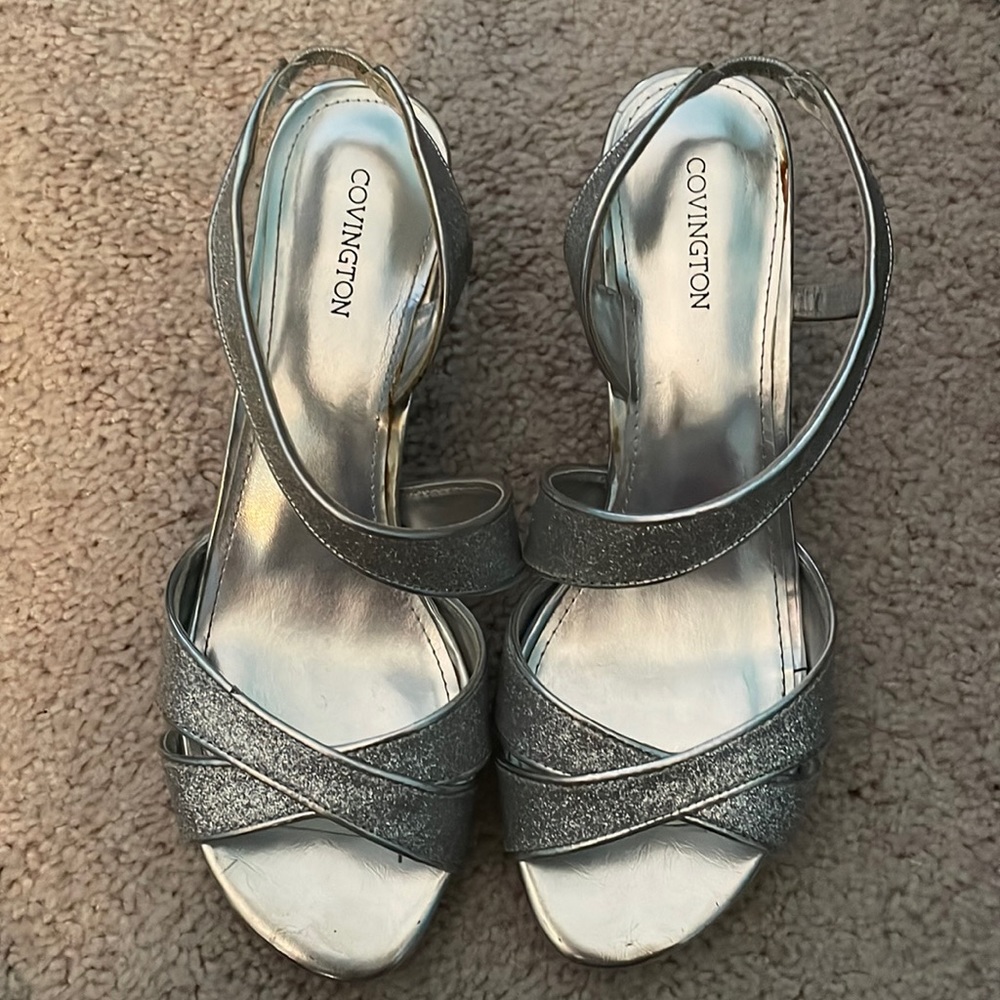Convington Silver Sparkly Heels